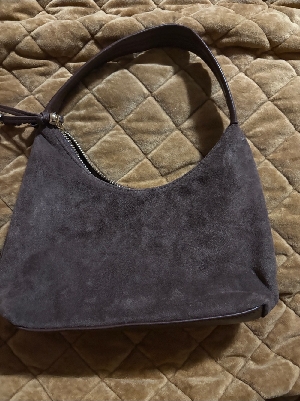 Victoria's Secret Suede Shoulder Bag in Dark Brown